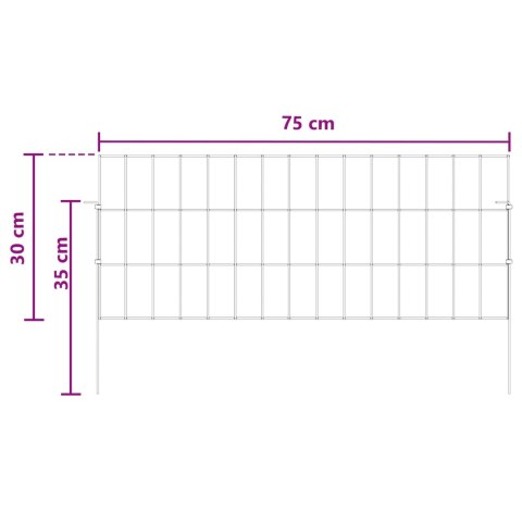 OGRODZENIE Z PALIKAMI 24 PCS 75X30CM MESH STAL OCYNKOWANA