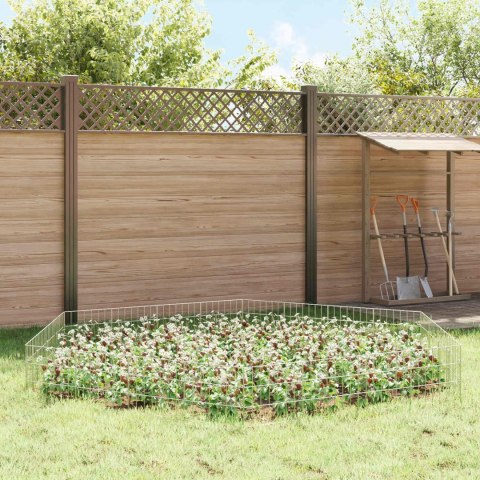 OGRODZENIE Z PALIKAMI 48 PCS 35X30CM MESH STAL OCYNKOWANA