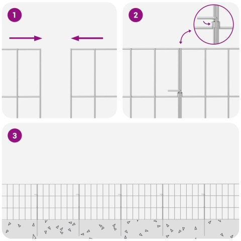 OGRODZENIE Z PALIKAMI 48 PCS 35X30CM MESH STAL OCYNKOWANA