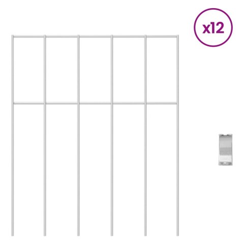 PANEL OGRODZENIOWY 12 PCS STAL OCYNKOWANA SREBRNY