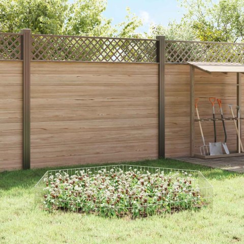 PANEL OGRODZENIOWY 12 PCS STAL OCYNKOWANA SREBRNY