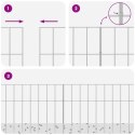 PANEL OGRODZENIOWY 12 PCS STAL OCYNKOWANA SREBRNY