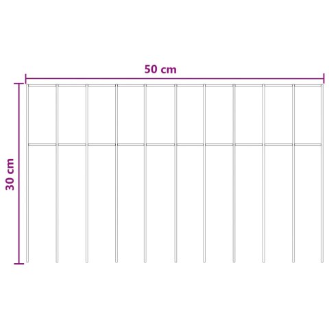 PANEL OGRODZENIOWY 12 PCS STAL OCYNKOWANA SREBRNY