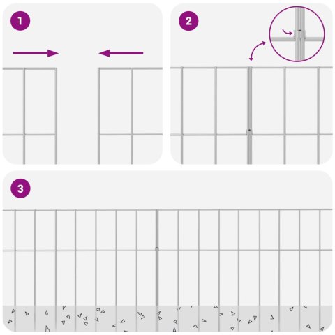 PANEL OGRODZENIOWY 12 PCS STAL OCYNKOWANA SREBRNY
