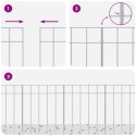 PANEL OGRODZENIOWY 12 PCS STAL OCYNKOWANA SREBRNY