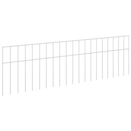 PANEL OGRODZENIOWY 24 PCS STAL OCYNKOWANA SREBRNY