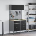 VidaXL Zestaw szafek roboczych z szufladą z półką 5 pcs Czarny