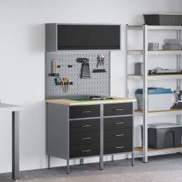 VidaXL Zestaw szafek roboczych z szufladą z półką 5 pcs Czarny