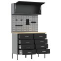 VidaXL Zestaw szafek roboczych z szufladą z półką 5 pcs Czarny