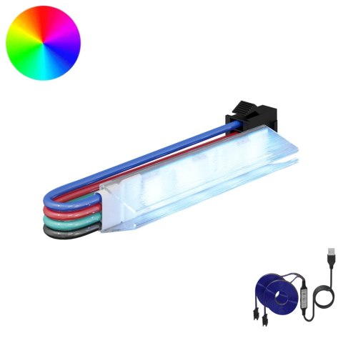 TAŚMA LED 12 PCS CZARNY I WIELOKOLOROWY 1745 MM MIEDŹ I PLASTIK