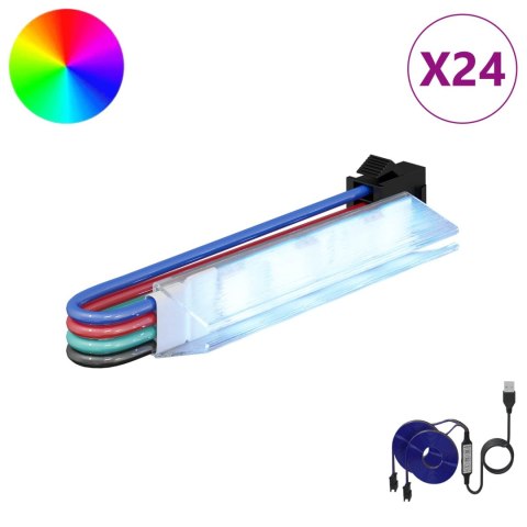 TAŚMA LED 12 PCS CZARNY I WIELOKOLOROWY 1745 MM MIEDŹ I PLASTIK