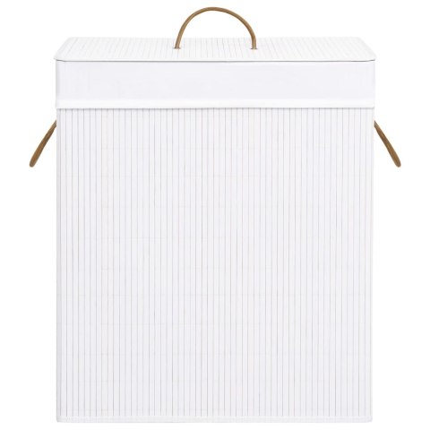 BAMBUSOWY KOSZ NA PRANIE BIAŁY 83 L