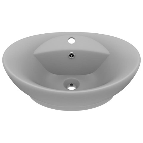 OWALNA UMYWALKA Z PRZELEWEM MATOWA JASNOSZARA 58,5X39CM