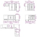VidaXL Jednostka kuchenna PORTO 8 pcs Betonowy szary