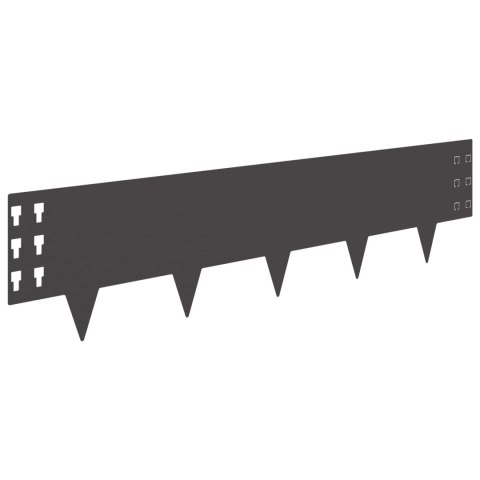 KRAWĘŻNIK DO TRAWNIKA 20 PCS 100X25CM STAL CZARNY