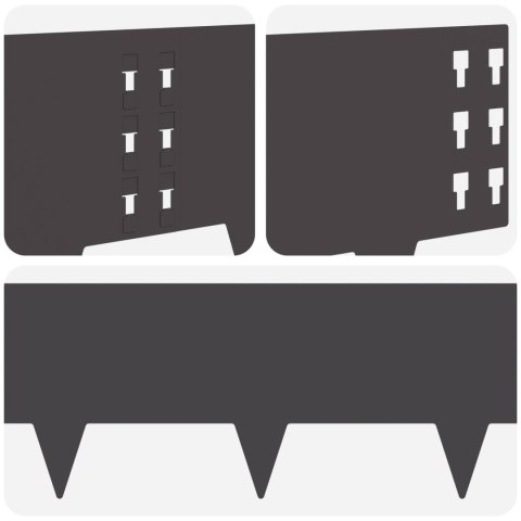 KRAWĘŻNIK DO TRAWNIKA 20 PCS 100X25CM STAL CZARNY