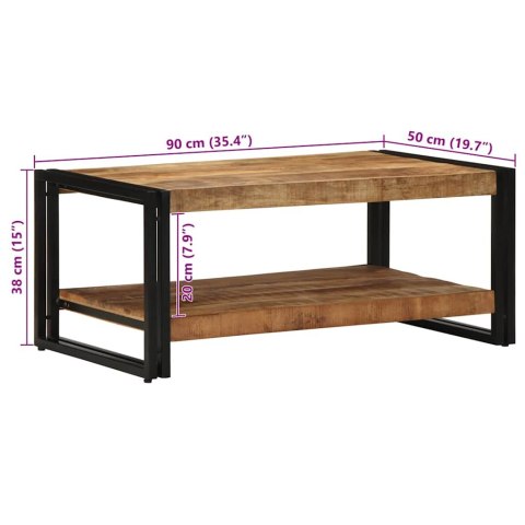 STOLIK KAWOWY 90X50X38CM LITE DREWNO SUROWE MANGO