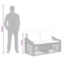 SOFA OGRODOWA 2-LICZBA MIEJSC CZARNY POLIRATTAN