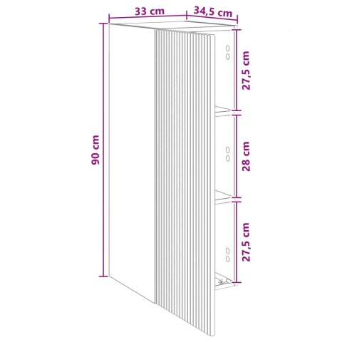VidaXL Szafka ścienna Biały 33 x 34,5 x 90 cm Drewno inżynieryjne