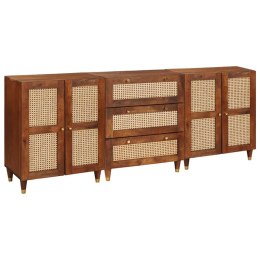 ZESTAW KOMÓD 3 PCS BRĄZOWY 180X33X75CM DREWNO Z MANGO