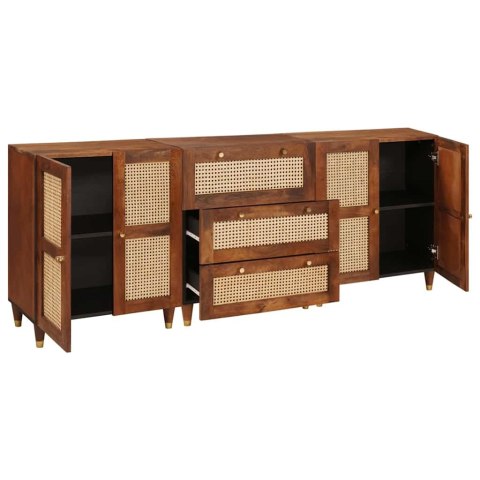 ZESTAW KOMÓD 3 PCS BRĄZOWY 180X33X75CM DREWNO Z MANGO