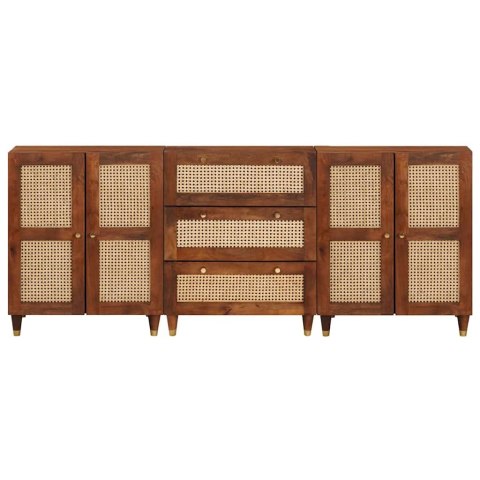 ZESTAW KOMÓD 3 PCS BRĄZOWY 180X33X75CM DREWNO Z MANGO