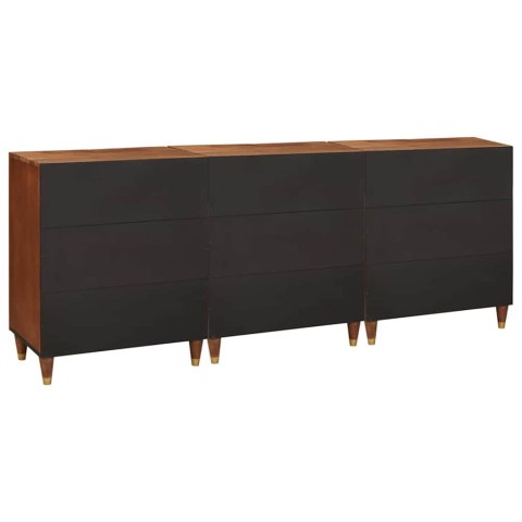 ZESTAW KOMÓD 3 PCS BRĄZOWY 180X33X75CM DREWNO Z MANGO