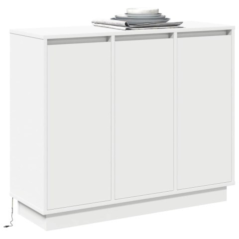 KOMODA LED BIAŁY 90X32X75CM MATERIAŁ DREWNOPOCHODNY