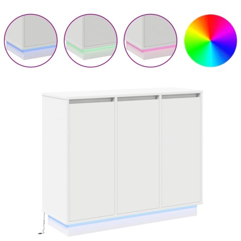 KOMODA LED BIAŁY 90X32X75CM MATERIAŁ DREWNOPOCHODNY