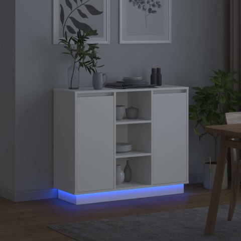 KOMODA LED BIAŁY 90X32X75CM MATERIAŁ DREWNOPOCHODNY