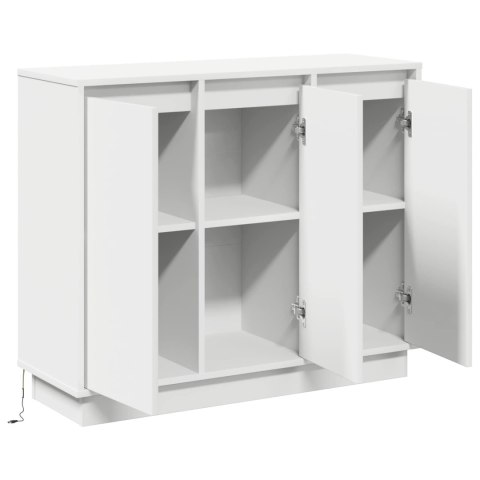 KOMODA LED BIAŁY 90X32X75CM MATERIAŁ DREWNOPOCHODNY