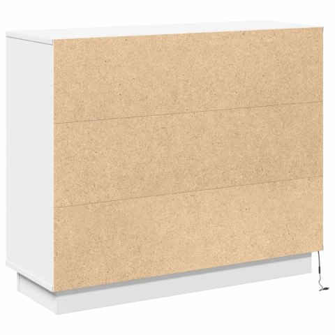 KOMODA LED BIAŁY 90X32X75CM MATERIAŁ DREWNOPOCHODNY