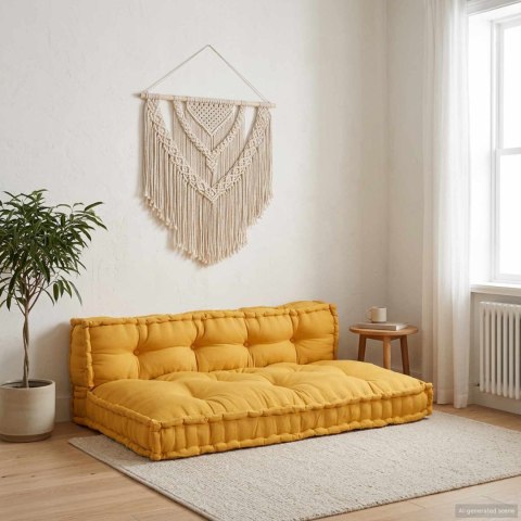 PODUSZKA DO SOFY PALETOWEJ 2 PCS ŻÓŁTY 120X80X38CM TKANINA