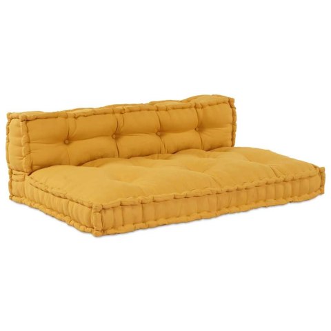 PODUSZKA DO SOFY PALETOWEJ 2 PCS ŻÓŁTY 120X80X38CM TKANINA