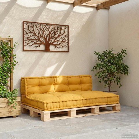 PODUSZKA DO SOFY PALETOWEJ 2 PCS ŻÓŁTY 120X80X38CM TKANINA