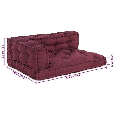 PODUSZKA DO SOFY PALETOWEJ 3 PCS BORDOWY 120X80X38CM