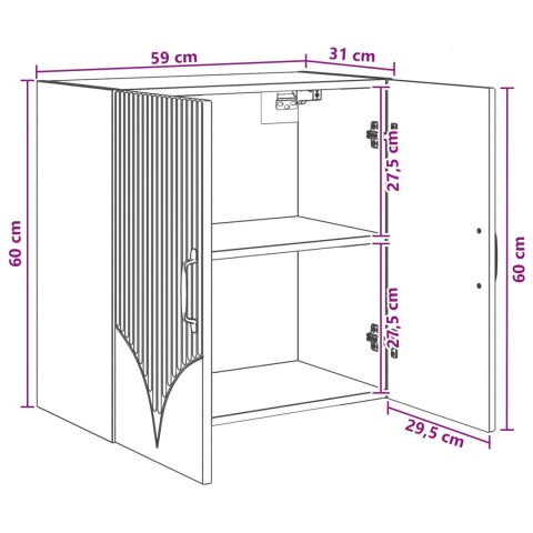 VidaXL Szafka ścienna Biały 59 x 31 x 60 cm Drewno inżynieryjne