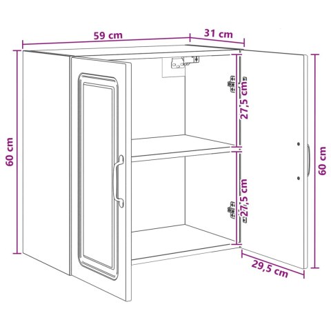 VidaXL Szafka ścienna Biały 59 x 31 x 60 cm Drewno inżynieryjne