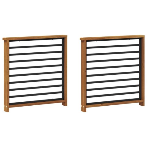 VidaXL Podłokietnik 2 pcs naturalny 60 x 6 x 61 cm Lite Drewno Akacji