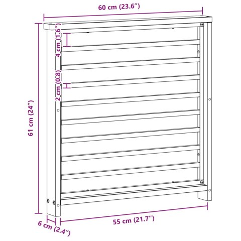 VidaXL Podłokietnik 2 pcs naturalny 60 x 6 x 61 cm Lite Drewno Akacji