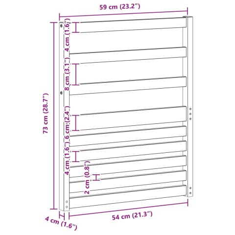 VidaXL Podłokietniki 2 pcs Brązowy 59 x 4 x 73 cm