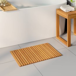 MATA DO KĄPIELI BRĄZOWY 60X40CM LITE DREWNO AKACJI