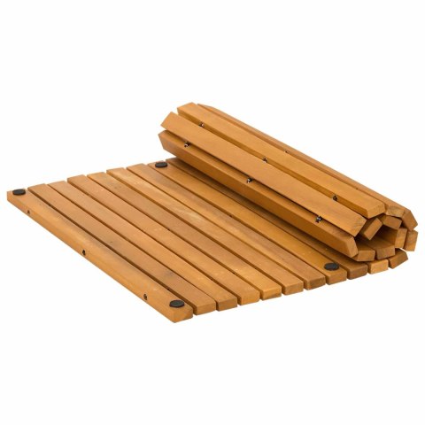 MATA DO KĄPIELI BRĄZOWY 60X40CM LITE DREWNO AKACJI