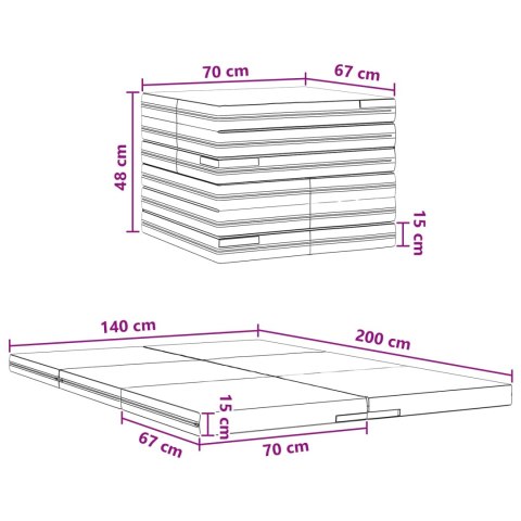 VidaXL Składana Sofa Łóżko 140 x 67 x 45 cm Czarny
