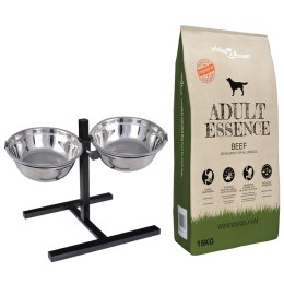 VidaXL Stojak do karmienia i miska z jedzeniem dla psa 57,5 x 26 cm