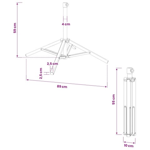 STOJAK NA PARASOL BIAŁY STAL DLA 25-32MM SŁUP
