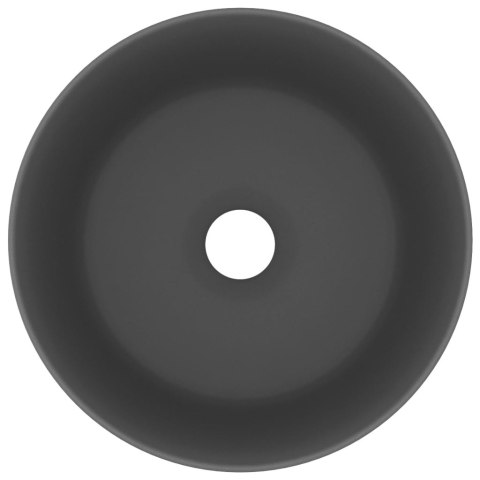 LUKSUSOWA OKRĄGŁA UMYWALKA CIEMNOSZARY MAT 40X15CM CERAMIKA