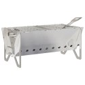 OGNISKO CAMPINGOWE 42 X 22 X 18 CM STAL NIERDZEWNA SREBRNY
