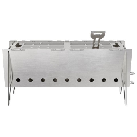 OGNISKO CAMPINGOWE 42 X 22 X 18 CM STAL NIERDZEWNA SREBRNY