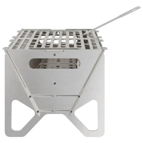 OGNISKO CAMPINGOWE 42 X 22 X 18 CM STAL NIERDZEWNA SREBRNY